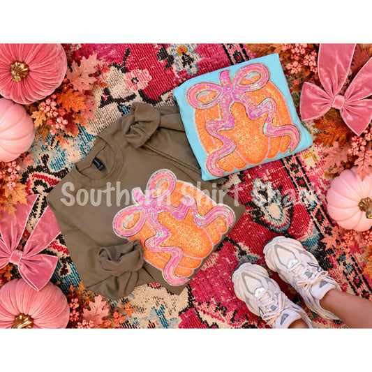 Sequin Coquette Pumpkin Patch Sweatshirt