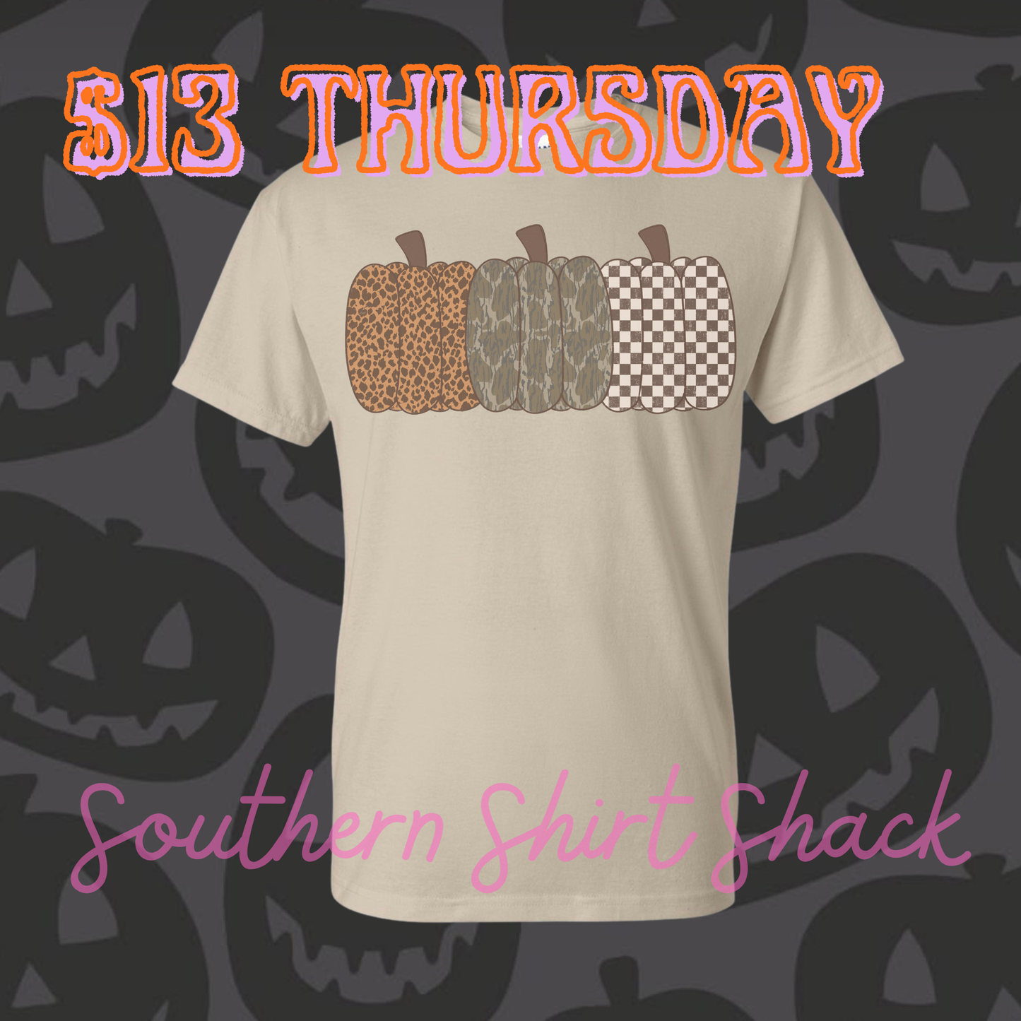 $13 THURSDAY T-Shirt of the Day | Camo Leopard Pumpkin Trio   | NO COUPON CODES ALLOWED |  Gildan Dryblend | YOUTH XS-ADULT