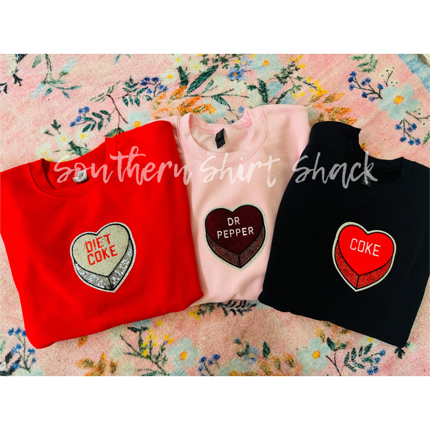 Girly Pop Soda Heart Patch Sweatshirt