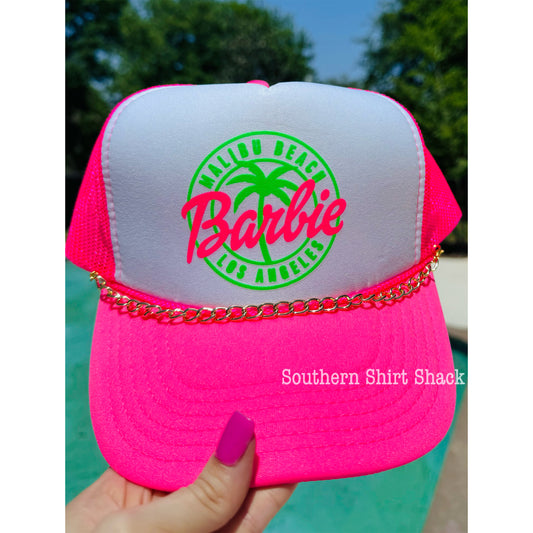 Neon Barbie Trucker Hat