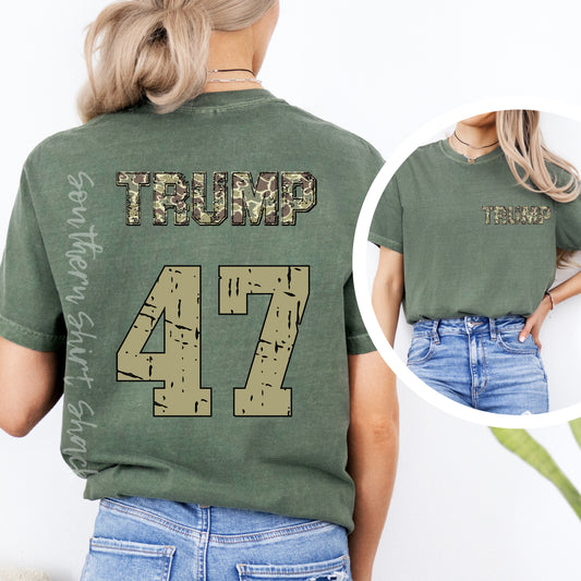 Camo Trump 47   | Moss CC tee