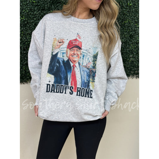 Daddy’s Home Trump Win Again Sweatshirt | Ash Gray