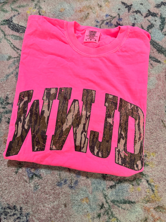 Camo WWJD T shirt | L | READY TO SHIP
