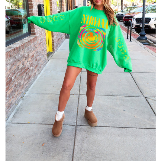 Nirv@na Smiley Sleeve Sweatshirt