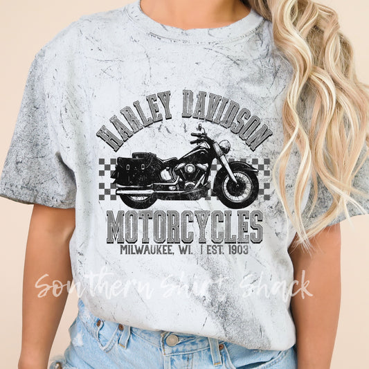 Harley comfort colors acid wash tee | Smoke