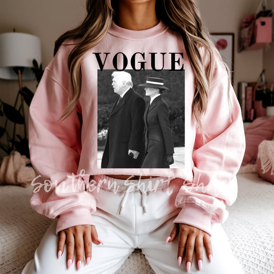 Trump & Melania V0GUE Sweatshirt | Light Pink