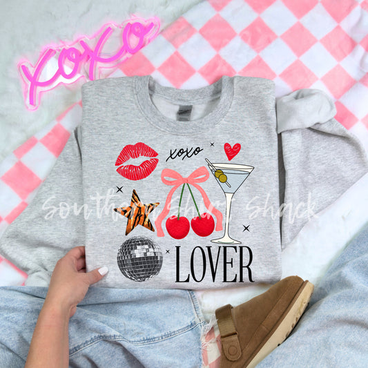 Lover Cocktail Collage Sweatshirt | Ash Gray