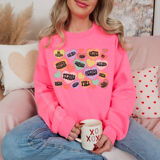 Tx Candy Hearts Sweatshirt