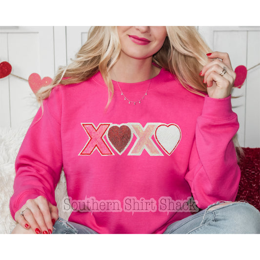 XOXO Sequin Patch Sweatshirt