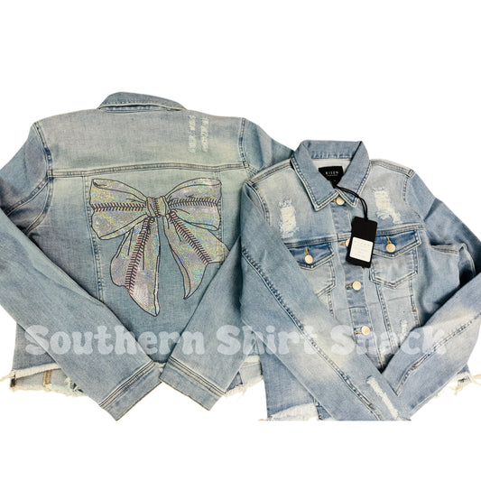 Sparkle Baseball Denim Jacket