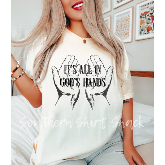 In God’s Hands Comfort Colors tee | Ivory