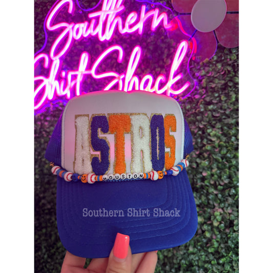 Houston Stros Chenille Patch Trucker Hat