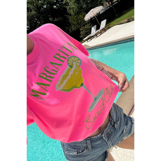 Margarita Social Club Neon Pink CC tee