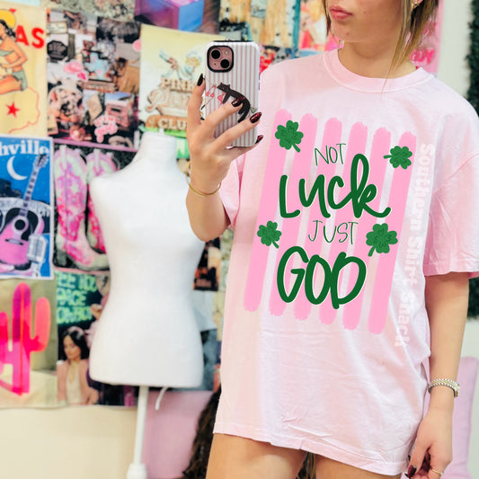 Not luck just God Comfort Colors tee | Blossom