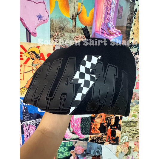 Checkered Bolt Mama black on black Sweatshirt