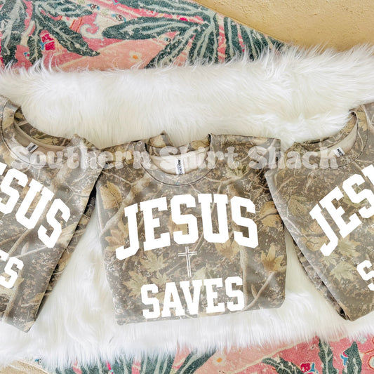 JESUS SAVES | Deadwood Camo Sweatshirt