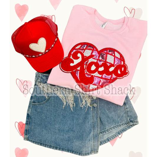 XoXo Disco Heart Sequin Patch Sweatshirt