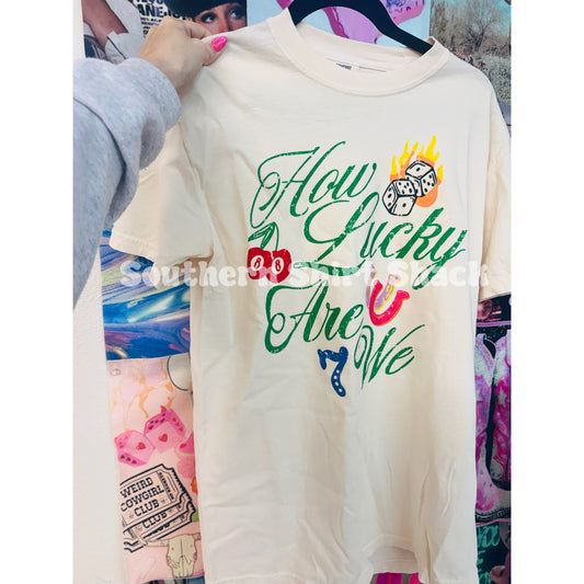 How Lucky are We Comfort Colors tee | Ivory