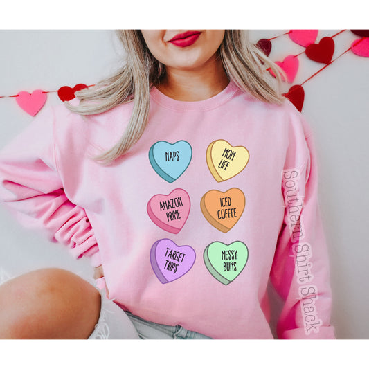 Mom Life Conversation Heart Sweatshirt