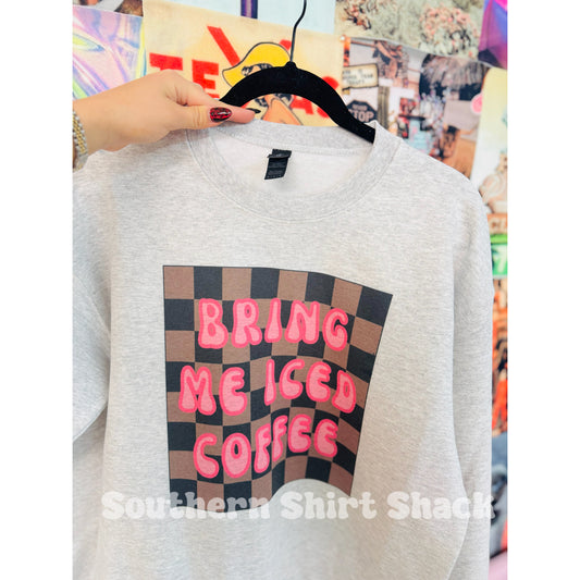 Bring Me Iced Coffee Sweatshirt | Ash gray