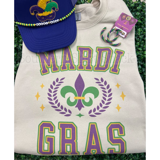 Preppy Mardi Gras Sweatshirt | Sand