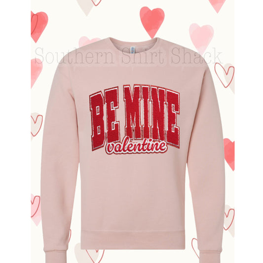 Be Mine Varsity Chenille Patch Sweatshirt | dusty pink