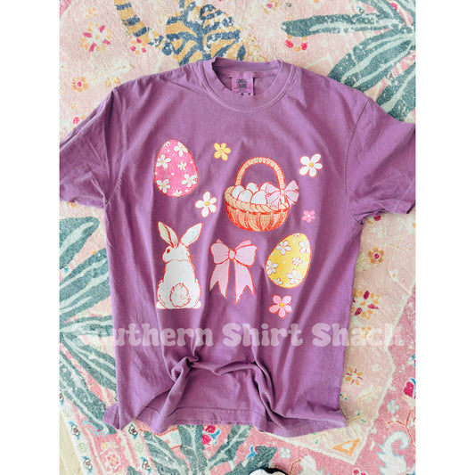 Coquette Easter Collage | Berry Comfort Colors tee