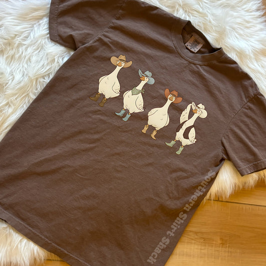 Cowboy Geese Comfort Colors tee | Espresso