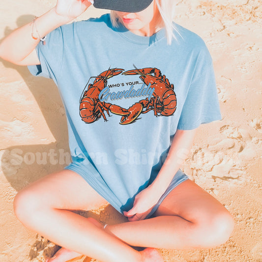 Who’s Your Crawdaddy | Washed Denim Comfort Colors tee