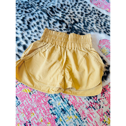 Mustard windbreaker shorts size S