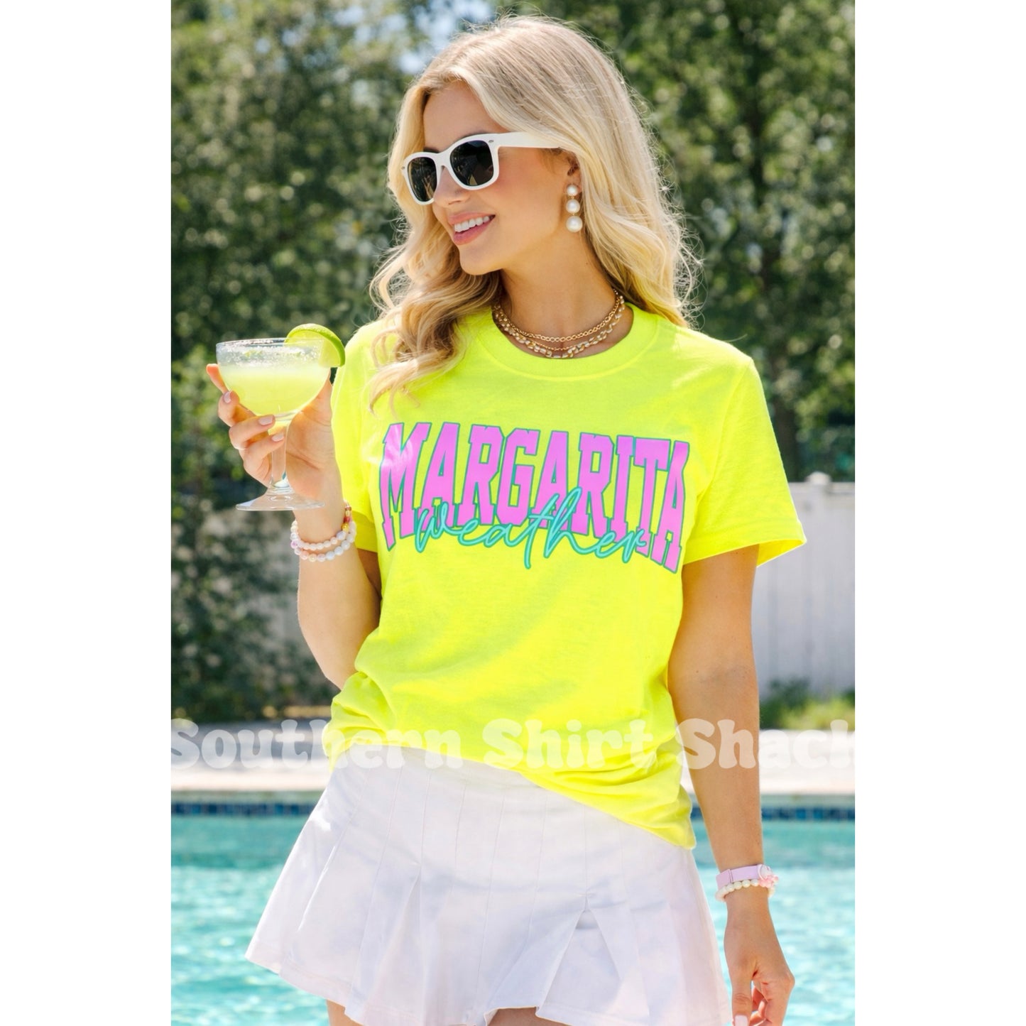 Margarita Weather Neon Lemon Comfort Colors Tee