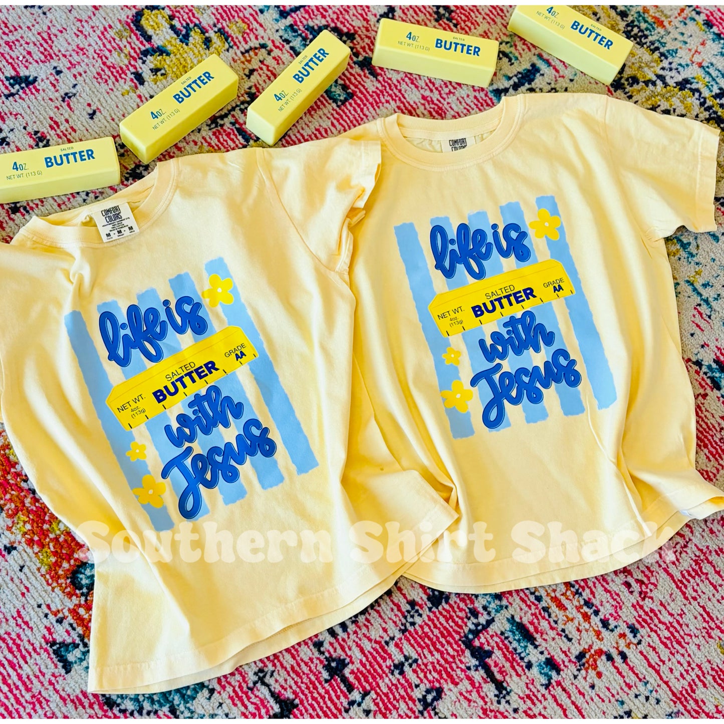 Life is butter with Jesus Youth Size | Butter Comfort Colors Tee