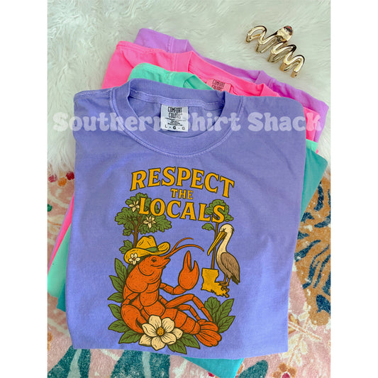 Respect the Locals Louisiana Crawfish | Violet comfort colors tee