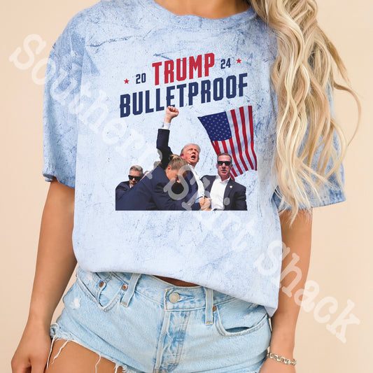 Trump Bullet Proof acid wash Comforts Colors Tee