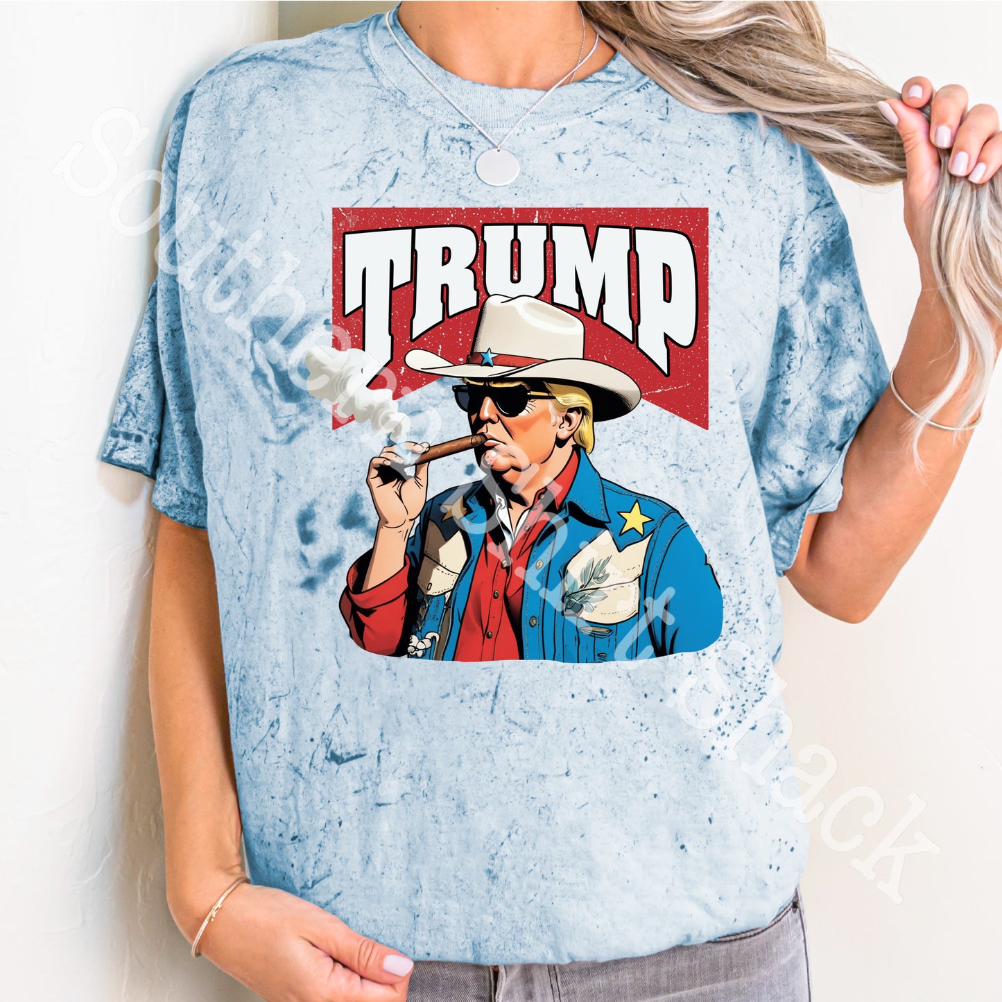 Western Trump acid wash Comforts Colors Tee