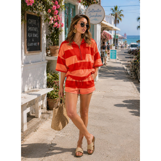 Coral Reef Striped Lounge Set