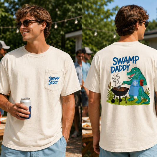 Swamp Daddy | No Grator Cook Pocket Comfort Colors tee | Ivory
