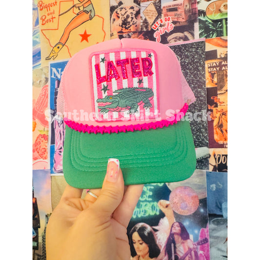 Preppy Later Gator Trucker Hat