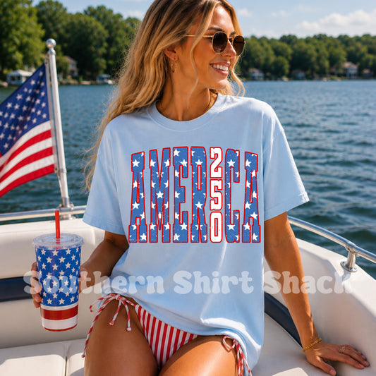 America 250 Comfort Colors tee | Light Blue