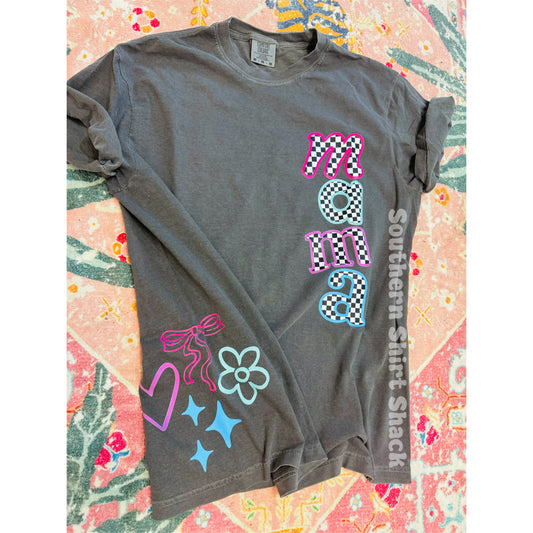 Checkered Mama Doodles | Pepper Comfort Colors Tee