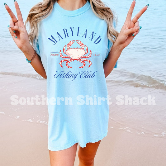 Maryland Beach Club Comfort Colors tee | Chambray