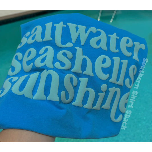 Saltwater Seashells and Sunshine Aqua Puff tee | Royal Caribbean