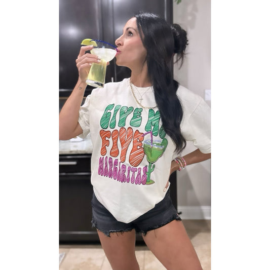 MatteiMom ~ Give me five Margaritas | Comfort Colors Tee (ivory)