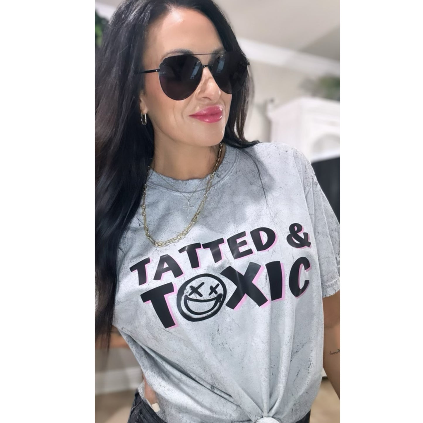 MatteiMom Tatted & Toxic | Acid Wash Comfort Colors Tee