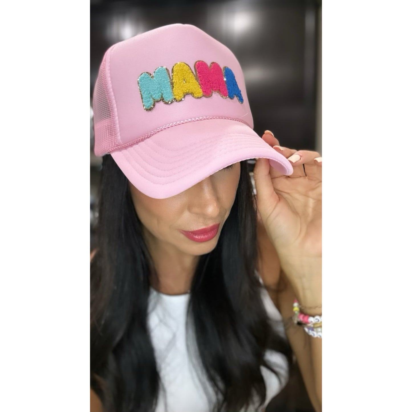 MatteiMom ~ Mama Chenille Patch Trucker Hat