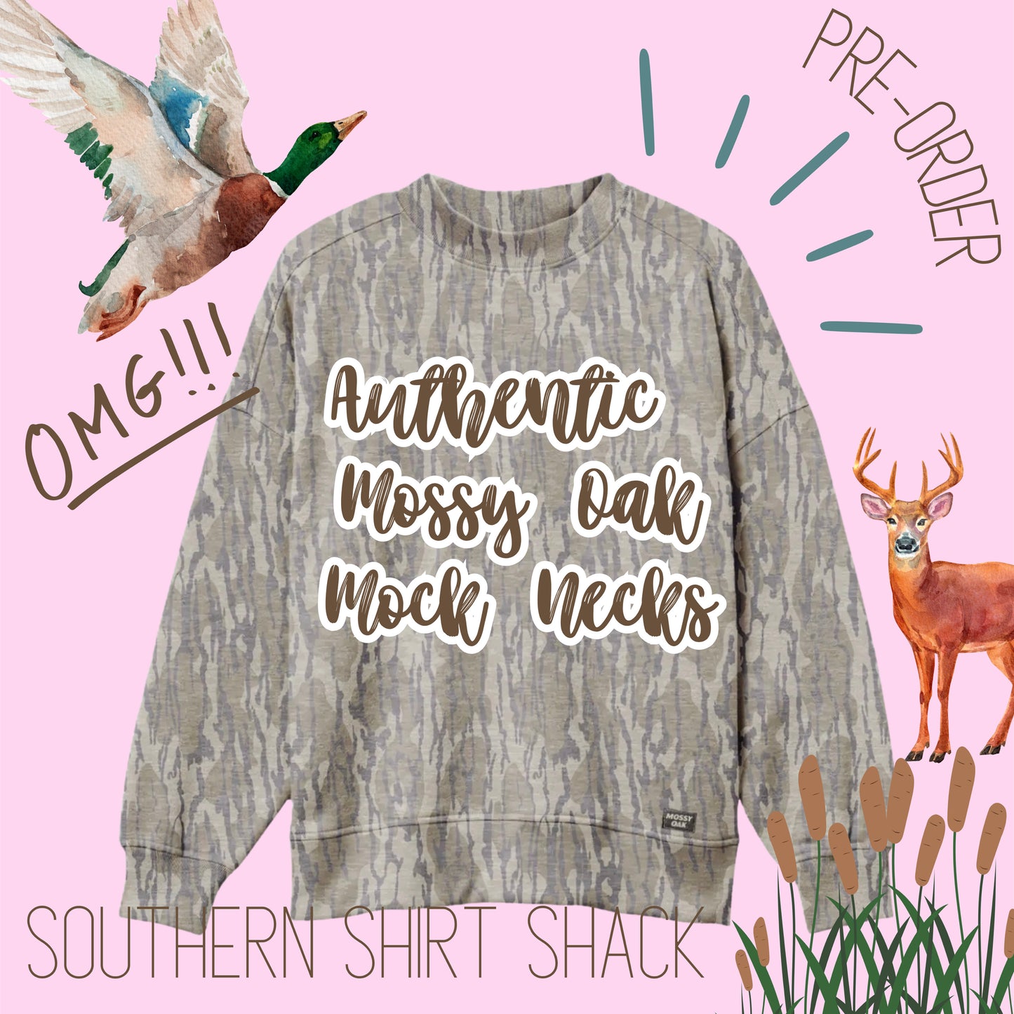 Mossy Oak Mock Neck PRE-ORDER | ESTIMATED SHIPMENT IN NOVEMBER