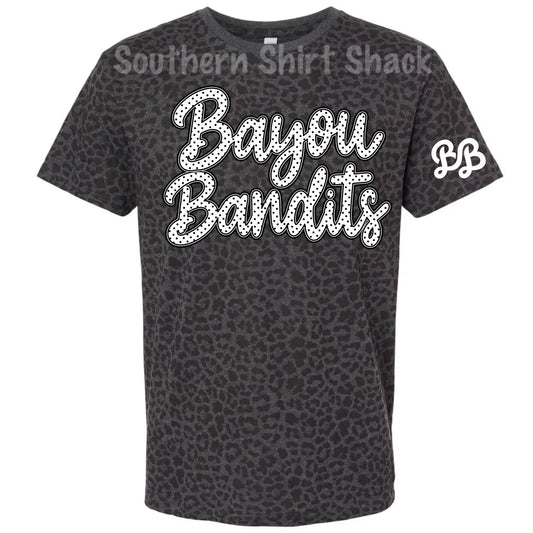 Polka Dot Bayou Bandits Leopard Tee