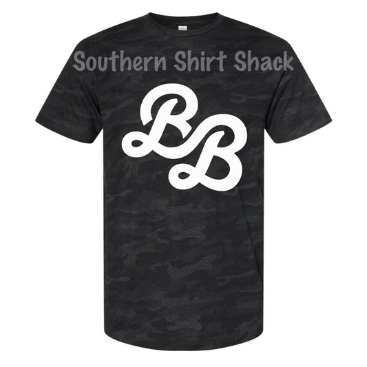 Bayou Bandits Logo Black Camo Tee