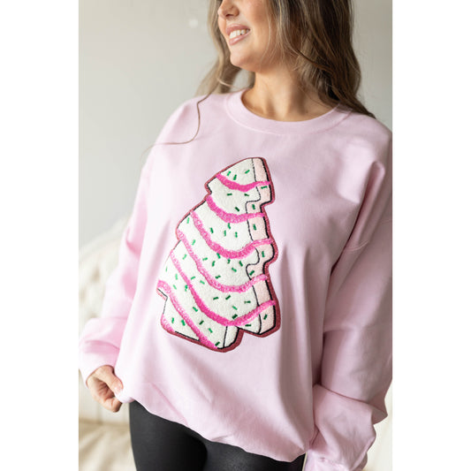 Cute Tree Cake Chenille Patch Sweatshirt