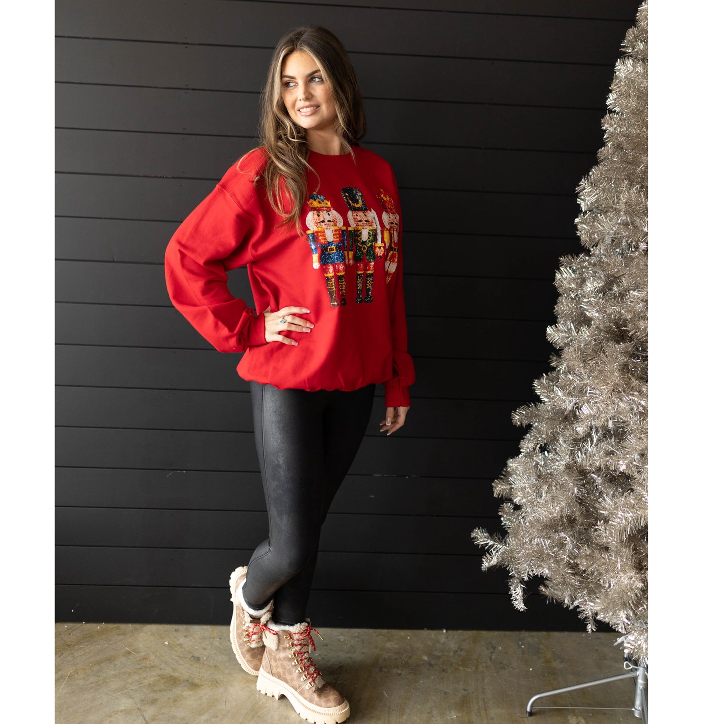 Sparkly Nutcrackers | Red Sweatshirt